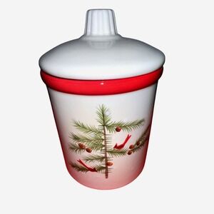 HALLMARK Christmas Cardinals Cinnamon Candle Single Wick‎ Ceramic Jar Candle/Lid